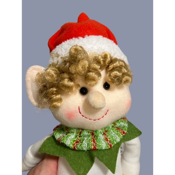 Plush Elf Doll With Curly Hair and Festive Outfit - Picture 2 of 11